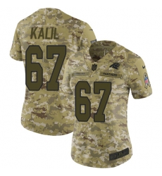 Nike Panthers #67 Ryan Kalil Camo Women Stitched NFL Limited 2018 Salute to Service Jersey