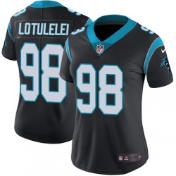 Nike Panthers #98 Star Lotulelei Black Team Color Womens Stitched NFL Vapor Untouchable Limited Jersey