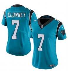 Women Carolina Panthers 7 Jadeveon Clowney Blue Stitched Jersey