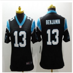 Women New Panthers #13 Kelvin Benjamin Black Team Color Stitched NFL Limited Jersey