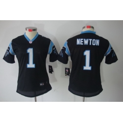 Women Nike Carolina Panthers 1# Newton Black[Women Limited Jerseys]