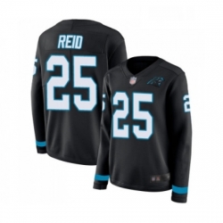 Womens Carolina Panthers 25 Eric Reid Limited Black Therma Long Sleeve Football Jersey