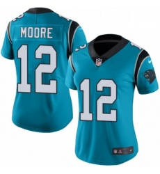 Womens Nike Carolina Panthers 12 DJ Moore Blue Alternate Vapor Untouchable Elite Player NFL Jersey