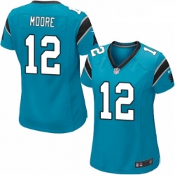 Womens Nike Carolina Panthers 12 DJ Moore Game Blue Alternate NFL Jersey