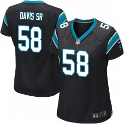 Womens Nike Carolina Panthers 58 Thomas Davis Game Black Team Color NFL Jersey