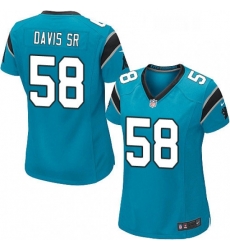 Womens Nike Carolina Panthers 58 Thomas Davis Game Blue Alternate NFL Jersey