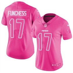 Womens Nike Panthers #17 Devin Funchess Pink  Stitched NFL Limited Rush Fashion Jersey