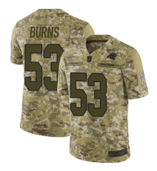 Panthers 53 Brian Burns Camo Youth Stitched Football Limited 2018 Salute to Service Jersey