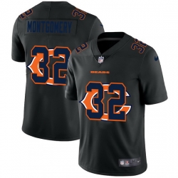 Chicago Bears 32 David Montgomery Men Nike Team Logo Dual Overlap Limited NFL Jersey Black