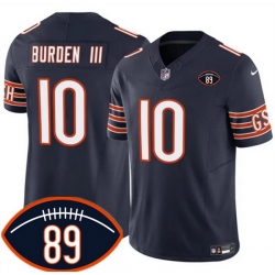 Men Chicago Bears  10 Luther Burden III Navy 2026 With Mike Ditka 89 Patch F U S E  Vapor Untouchable Limited Stitched Football Jersey