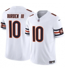 Men Chicago Bears 10 Luther Burden III White 2025 F U S E  Vapor Untouchable Limited Stitched Football Jersey