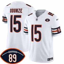 Men Chicago Bears  15 Rome Odunze White 2026 F U S E  With Mike Ditka 89 Patch Vapor Untouchable Limited Stitched Football Jersey