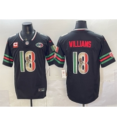 Men Chicago Bears 18 Caleb Williams Black Mexico F U S E  With 2 star C Patch And VMH Patch Throwback Stitched Football Jersey
