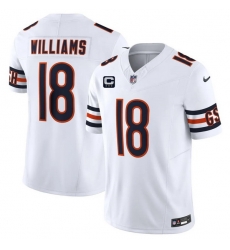 Men Chicago Bears  18 Caleb Williams White 2026 F U S E  With 3 star C Patch Vapor Untouchable Limited Stitched Football Jersey