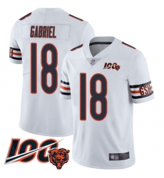 Men Chicago Bears 18 Taylor Gabriel White Vapor Untouchable Limited Player 100th Season Football Jersey 