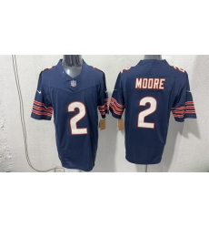Men Chicago Bears  2 D J  Moore Navy 2026 F U S E  Vapor Untouchable Limited Stitched Football Jersey