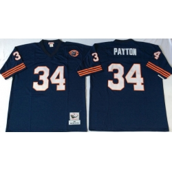 Men Chicago Bears 34 Walter Payton Navy M&N Throwback Jersey