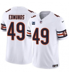 Men Chicago Bears 49 Tremaine Edmunds White 2024 F U S E  With 2 Star C Patch Vapor Untouchable Limited Stitched Football Jersey