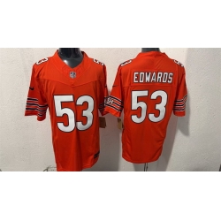 Men Chicago Bears 53 T J Edwards Orange 2026 F U S E Vapor Untouchable Limited Stitched Football Jersey
