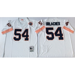 Men Chicago Bears 54 Brian Urlacher White M&N Throwback Jersey