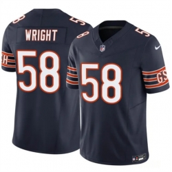 Men Chicago Bears 58 58 Darnell Wright Navy 2023 F U S E  Vapor Untouchable Limited Stitched Football Jersey