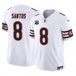 Men Chicago Bears  8 Cairo Santos White 2026 F U S E  2 Star C Patch Vapor Untouchable Limited Stitched Football Jersey
