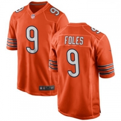 Men Chicago Bears Nick Foles  9 Orange Limited Jersey