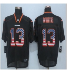 New Chicago Bears #13 Kevin White Black Men Stitched NFL Elite USA Flag Fashion Jersey