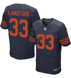 Nike Bears #33 Jeremy Langford Navy Blue 1940s Throwback Mens Stitched NFL Elite Jersey