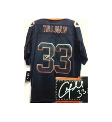 Nike Chicago Bears 33 Charles Tillman Black Elite Light Out Signed NFL Jersey