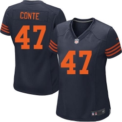 Nike NFL Chicago Bears #47 Chris Conte Blue Women's Game Alternate Jersey