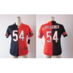 Nike Women Chicago Bears #54 Urlacher Orange-Blue Jerseys[Elite split]