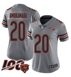 Women Chicago Bears 20 Prince Amukamara Limited Silver Inverted Legend 100th Season Football Jerseyrs