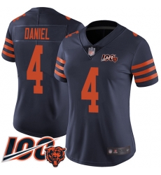 Women Chicago Bears 4 Chase Daniel Limited Navy Blue Rush Vapor Untouchable 100th Season Football Jersey