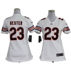 Women Nike Chicago Bears 23# Devin Hester White Jersey