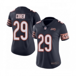 Womens Chicago Bears 29 Tarik Cohen Navy Blue Team Color 100th Season Limited Football Jersey