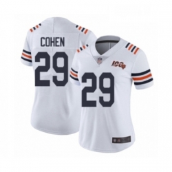 Womens Chicago Bears 29 Tarik Cohen White 100th Season Limited Football Jersey