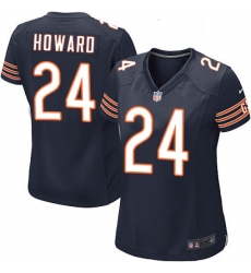 Womens Nike Chicago Bears 24 Jordan Howard Game Navy Blue Team Color NFL Jersey