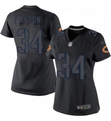 Womens Nike Chicago Bears 34 Walter Payton Limited Black Impact NFL Jersey