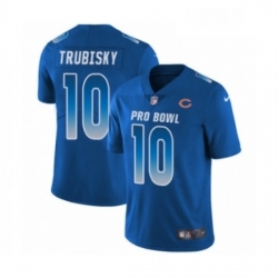 Youth Chicago Bears 10 Mitchell Trubisky Limited Royal Blue NFC 2019 Pro Bowl Football Jersey