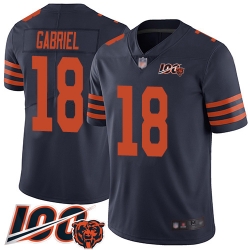 Youth Chicago Bears 18 Taylor Gabriel Limited Navy Blue Rush Vapor Untouchable 100th Season Football Jersey