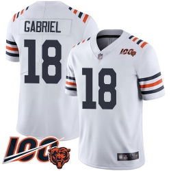 Youth Chicago Bears 18 Taylor Gabriel White 100th Season Limited Football Jersey