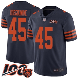 Youth Chicago Bears 45 Joel Iyiegbuniwe Limited Navy Blue Rush Vapor Untouchable 100th Season Football Jersey