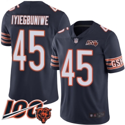 Youth Chicago Bears 45 Joel Iyiegbuniwe Navy Blue Team Color 100th Season Limited Football Jersey