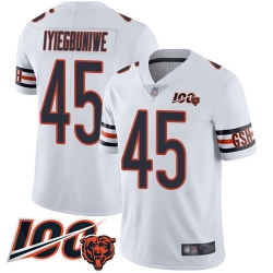 Youth Chicago Bears 45 Joel Iyiegbuniwe White Vapor Untouchable Limited Player 100th Season Football Jersey