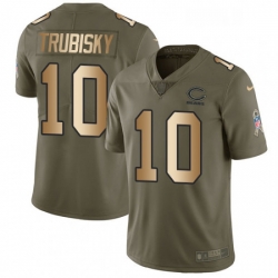 Youth Nike Chicago Bears 10 Mitchell Trubisky Limited OliveGold Salute to Service NFL Jersey