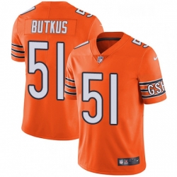 Youth Nike Chicago Bears 51 Dick Butkus Limited Orange Rush Vapor Untouchable NFL Jersey