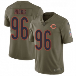 Youth Nike Chicago Bears 96 Akiem Hicks Limited Olive 2017 Salute to Service NFL Jersey