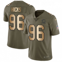 Youth Nike Chicago Bears 96 Akiem Hicks Limited OliveGold Salute to Service NFL Jersey