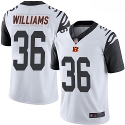 Bengals 36 Shawn Williams White Men Stitched Football Limited Rush Jersey